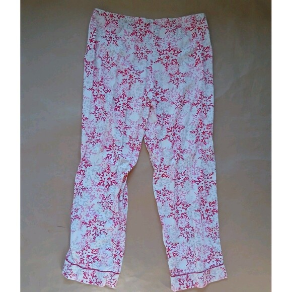 Victoria’s Secret 2 Piece 100% Cotton Pajama Set Size M Snowflakes Winter - Picture 10 of 13